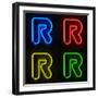 Neon Sign Letter R-badboo-Framed Art Print