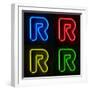 Neon Sign Letter R-badboo-Framed Art Print