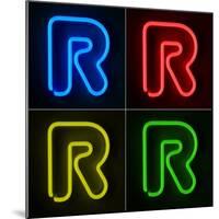 Neon Sign Letter R-badboo-Mounted Art Print