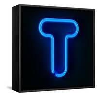 Neon Sign Letter T-badboo-Framed Stretched Canvas