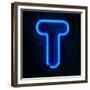 Neon Sign Letter T-badboo-Framed Premium Giclee Print