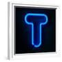 Neon Sign Letter T-badboo-Framed Premium Giclee Print