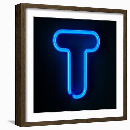 Neon Sign Letter T-badboo-Framed Art Print