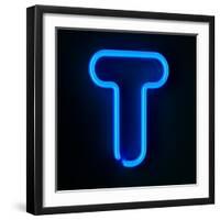 Neon Sign Letter T-badboo-Framed Art Print