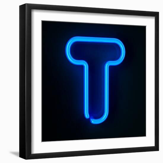 Neon Sign Letter T-badboo-Framed Art Print