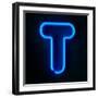 Neon Sign Letter T-badboo-Framed Art Print