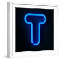 Neon Sign Letter T-badboo-Framed Art Print