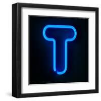 Neon Sign Letter T-badboo-Framed Art Print
