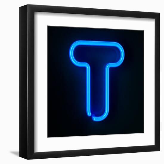 Neon Sign Letter T-badboo-Framed Art Print