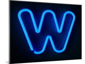 Neon Sign Letter W-badboo-Mounted Art Print