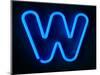 Neon Sign Letter W-badboo-Mounted Art Print