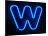 Neon Sign Letter W-badboo-Mounted Art Print