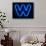 Neon Sign Letter W-badboo-Framed Stretched Canvas displayed on a wall