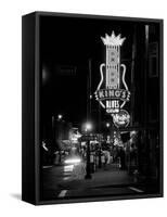 Neon sign lit up at night, B. B. King's Blues Club, Memphis, Shelby County, Tennessee, USA-null-Framed Stretched Canvas