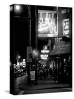 Neon sign lit up at night in a city, Rum Boogie Cafe, Beale Street, Memphis, Shelby County, Tenn...-null-Stretched Canvas