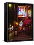 Neon Sign Lit Up at Night in a City, Rum Boogie Cafe, Beale Street, Memphis, Shelby County-null-Framed Stretched Canvas