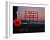 Neon Sign of Coffee Cup at Pike Place Market, Seattle, Washington, USA-Connie Ricca-Framed Photographic Print