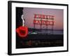 Neon Sign of Coffee Cup at Pike Place Market, Seattle, Washington, USA-Connie Ricca-Framed Photographic Print