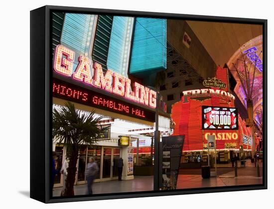 Neon Sign on Fremont Street, Las Vegas, Nevada, United States of America, North America-Richard Cummins-Framed Stretched Canvas