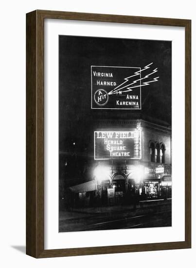 Neon Sign on Theater-null-Framed Photographic Print