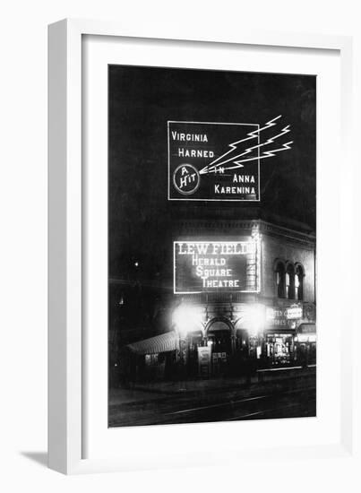 Neon Sign on Theater-null-Framed Photographic Print