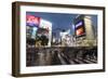 Neon Signs and Pedestrian Crossing (The Scramble) at Night, Shibuya Station, Shibuya, Tokyo, Japan-Stuart Black-Framed Photographic Print