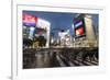 Neon Signs and Pedestrian Crossing (The Scramble) at Night, Shibuya Station, Shibuya, Tokyo, Japan-Stuart Black-Framed Photographic Print