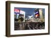 Neon Signs and Pedestrian Crossing (The Scramble) at Night, Shibuya Station, Shibuya, Tokyo, Japan-Stuart Black-Framed Photographic Print