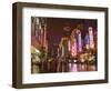 Neon Signs and Shoppers, Nanjing Road, Shanghai, China, Asia-Neale Clark-Framed Photographic Print