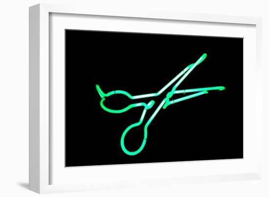 Neon Signs And Symbols Isolated On Black-mikeledray-Framed Art Print