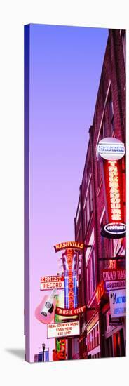 Neon Signs at Dusk, Nashville, Tennessee, USA-null-Stretched Canvas