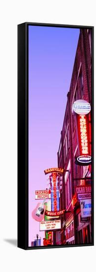 Neon Signs at Dusk, Nashville, Tennessee, USA-null-Framed Stretched Canvas