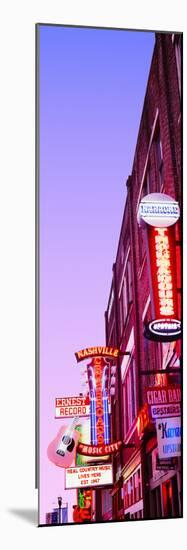 Neon Signs at Dusk, Nashville, Tennessee, USA-null-Mounted Photographic Print