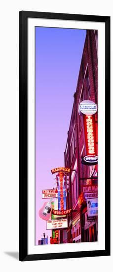 Neon Signs at Dusk, Nashville, Tennessee, USA-null-Framed Photographic Print