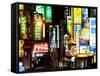 Neon Signs at Night, Taipei, Taiwan, Asia-Charles Bowman-Framed Stretched Canvas