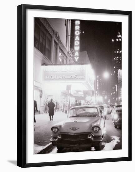 Neon Signs at Night Time on Broadway in New York-null-Framed Premium Photographic Print