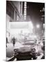 Neon Signs at Night Time on Broadway in New York-null-Mounted Photographic Print