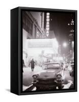 Neon Signs at Night Time on Broadway in New York-null-Framed Stretched Canvas