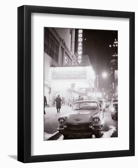 Neon Signs at Night Time on Broadway in New York-null-Framed Photographic Print