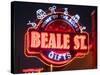 Neon Signs, Beale Street Entertainment Area, Memphis, Tennessee, USA-Walter Bibikow-Stretched Canvas