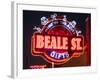 Neon Signs, Beale Street Entertainment Area, Memphis, Tennessee, USA-Walter Bibikow-Framed Photographic Print