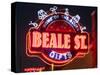 Neon Signs, Beale Street Entertainment Area, Memphis, Tennessee, USA-Walter Bibikow-Stretched Canvas