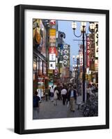 Neon Signs Bring Dotonbori Entertainment District to Life after Sunset, Osaka, Japan-null-Framed Photographic Print