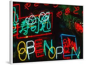 Neon Signs for Sale in Dotombori District Market, Osaka, Japan-Nancy & Steve Ross-Framed Photographic Print