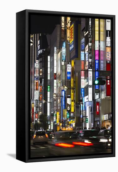 Neon Signs in Shinjuku Area, Tokyo, Japan, Asia-Stuart Black-Framed Stretched Canvas