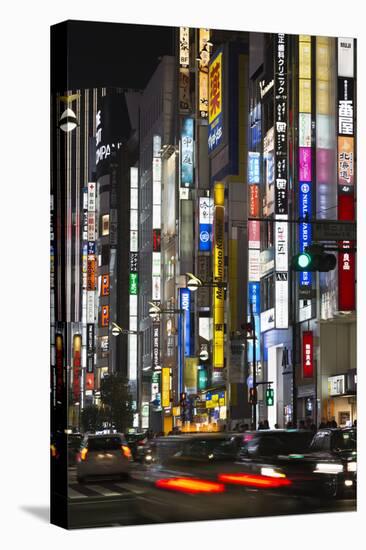 Neon Signs in Shinjuku Area, Tokyo, Japan, Asia-Stuart Black-Stretched Canvas
