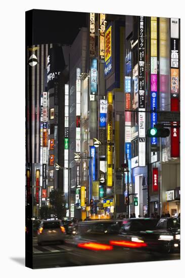 Neon Signs in Shinjuku Area, Tokyo, Japan, Asia-Stuart Black-Stretched Canvas