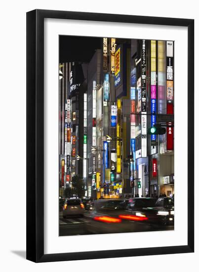 Neon Signs in Shinjuku Area, Tokyo, Japan, Asia-Stuart Black-Framed Photographic Print