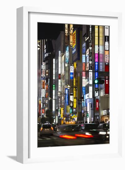 Neon Signs in Shinjuku Area, Tokyo, Japan, Asia-Stuart Black-Framed Photographic Print