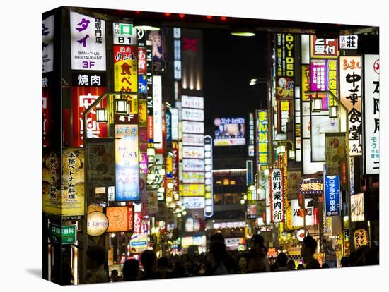 Neon Signs, Kabukicho, Shinjuku, Tokyo, Japan, Asia-Ben Pipe-Stretched Canvas